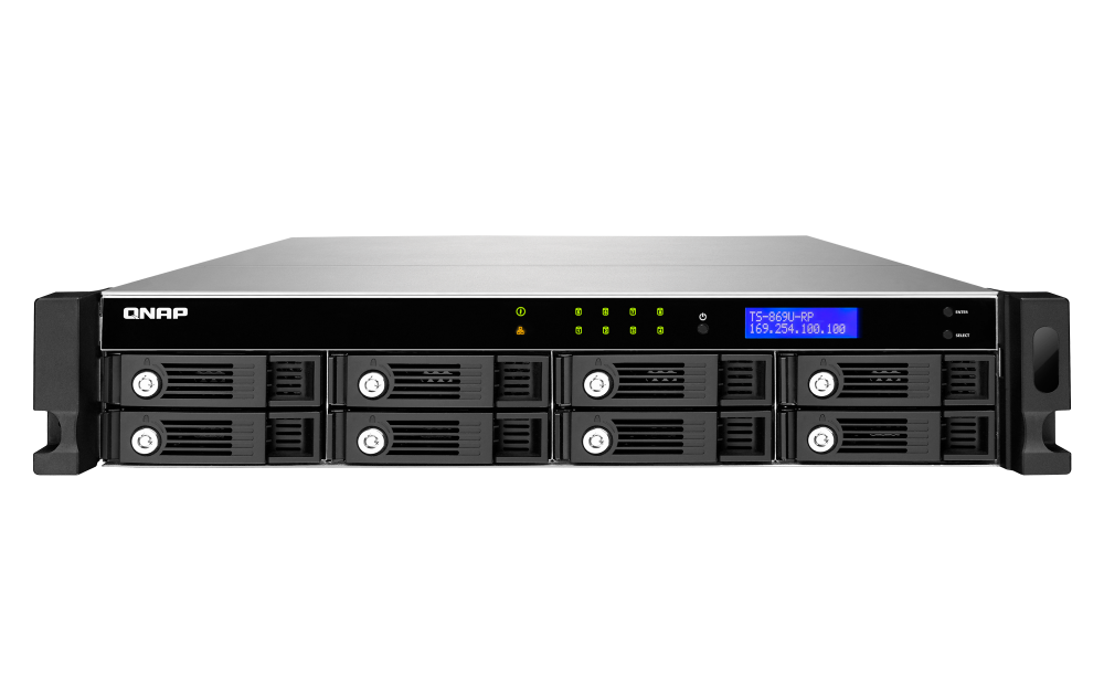 QNAP TS-869U-RP – 8-bay 2U rackmount NAS met USB 3.0 en redundante voeding