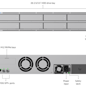 Ubiquiti UNAS Pro 8 2U rackmount NAS 8-bay redundante voeding